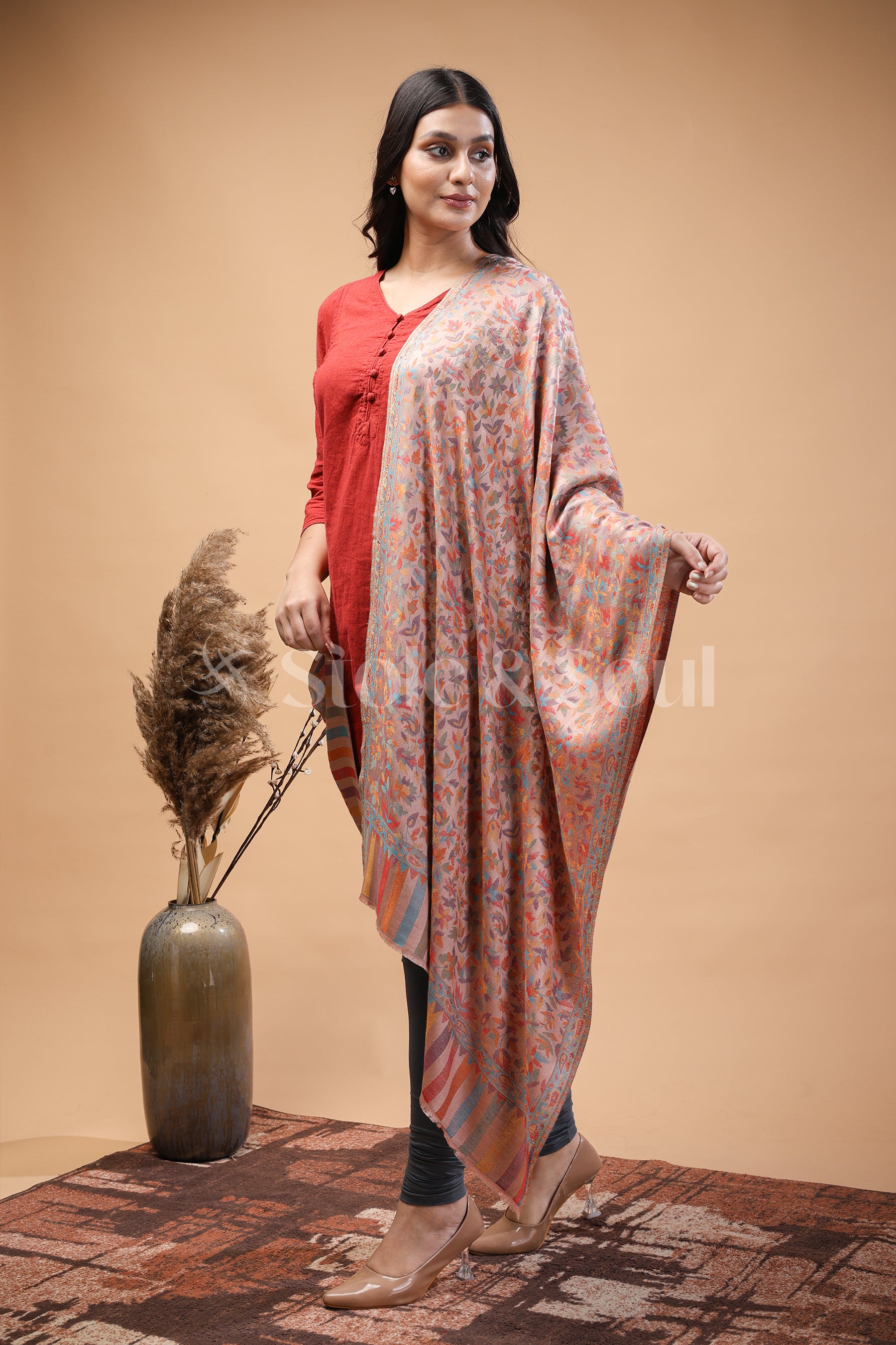 Jamavaar Fine bamboo silk stole