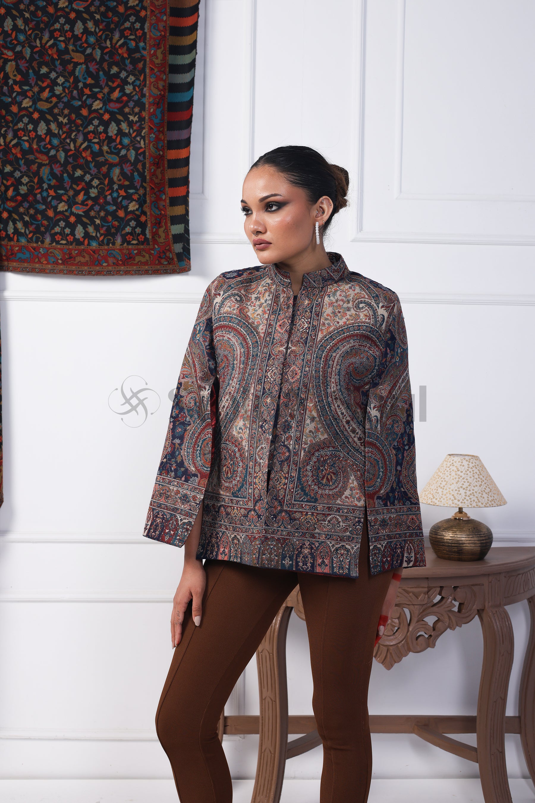 Royal Maroon Paisley Cape