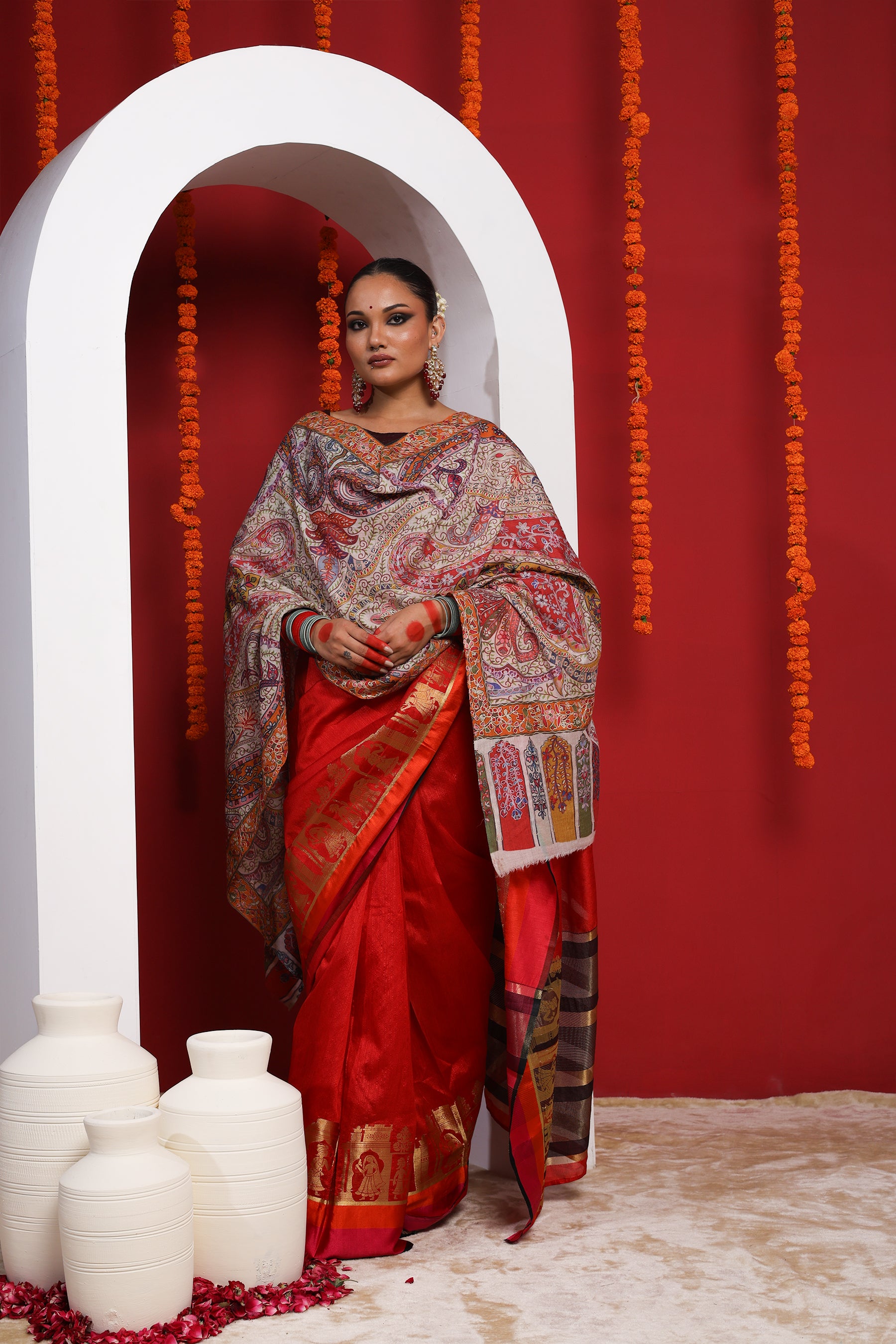 Kalamkari Fine wool Stole