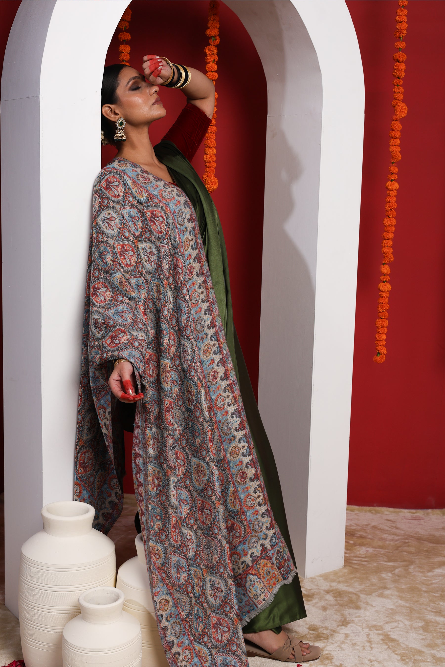 Noor - vibrant colorful paisley stole