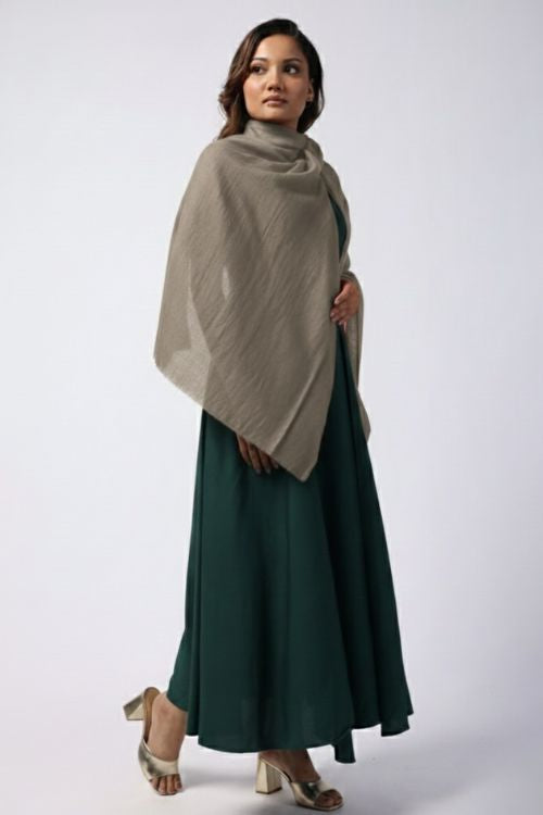 Plain brown premium fine wool stole